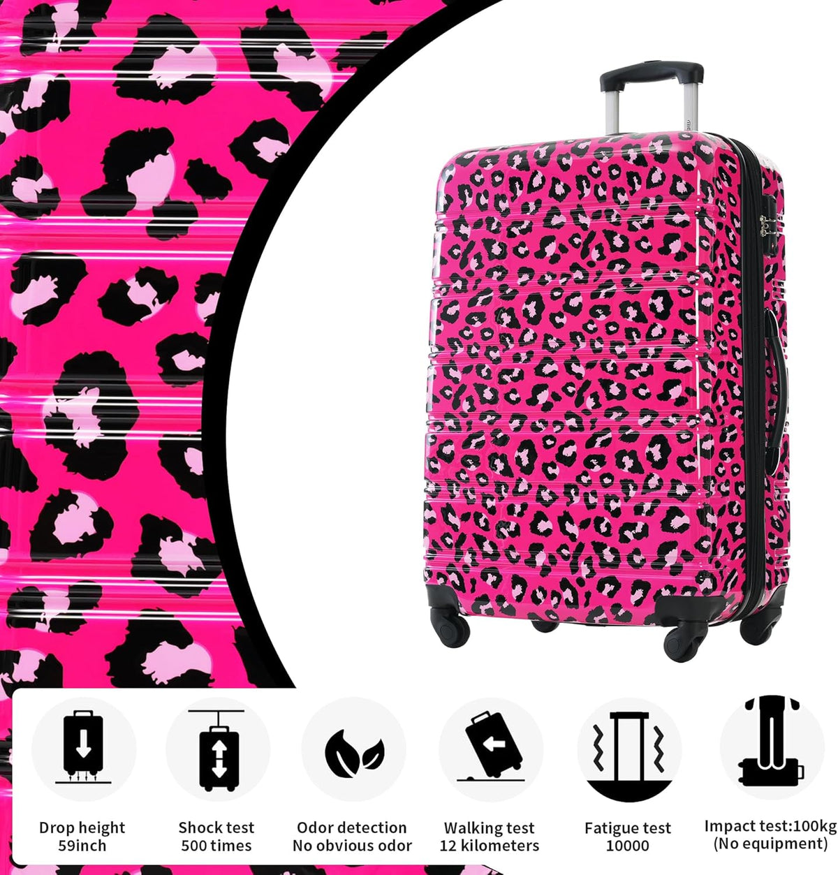 Hardshell Luggage Set, Travel Suitcase Set | Carry on suitcase,Travel luggage set with double spinner wheels and lock.14" 20" 24" 28"+Duffel Bag+Toiletry Bag - Colors A
