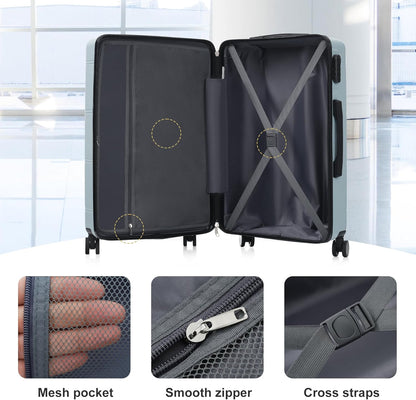 Hardshell Luggage Set, Travel Suitcase Set | Carry on suitcase,Travel luggage set with double spinner wheels and lock.14" 20" 24" 28"+Duffel Bag+Toiletry Bag - Colors A