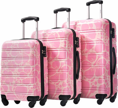 Hardshell Luggage Set, Travel Suitcase Set | Carry on suitcase,Travel luggage set with double spinner wheels and lock.14" 20" 24" 28"+Duffel Bag+Toiletry Bag - Colors A
