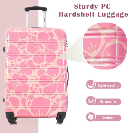 Hardshell Luggage Set, Travel Suitcase Set | Carry on suitcase,Travel luggage set with double spinner wheels and lock.14" 20" 24" 28"+Duffel Bag+Toiletry Bag - Colors A