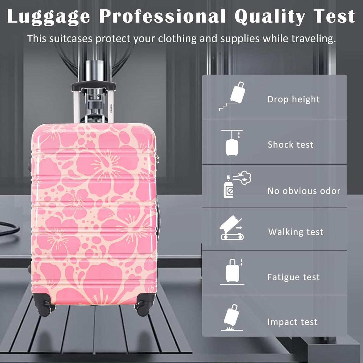 Hardshell Luggage Set, Travel Suitcase Set | Carry on suitcase,Travel luggage set with double spinner wheels and lock.14" 20" 24" 28"+Duffel Bag+Toiletry Bag - Colors A