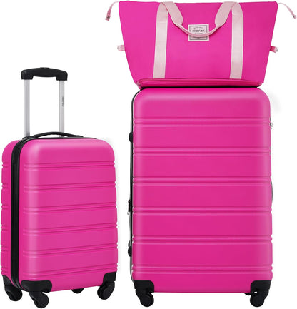 Hardshell Luggage Set, Travel Suitcase Set | Carry on suitcase,Travel luggage set with double spinner wheels and lock.14" 20" 24" 28"+Duffel Bag+Toiletry Bag - Colors A