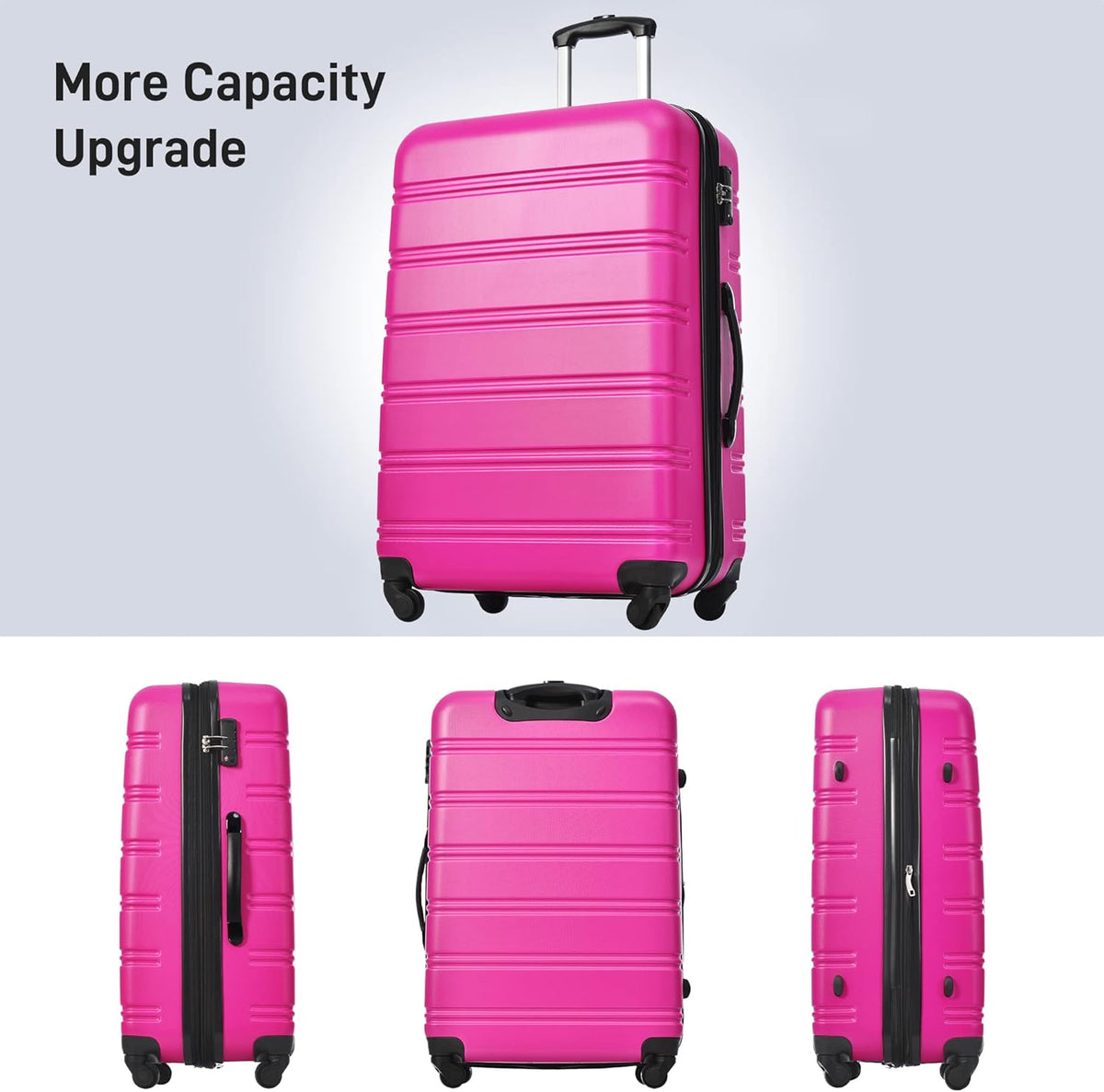 Hardshell Luggage Set, Travel Suitcase Set | Carry on suitcase,Travel luggage set with double spinner wheels and lock.14" 20" 24" 28"+Duffel Bag+Toiletry Bag - Colors A