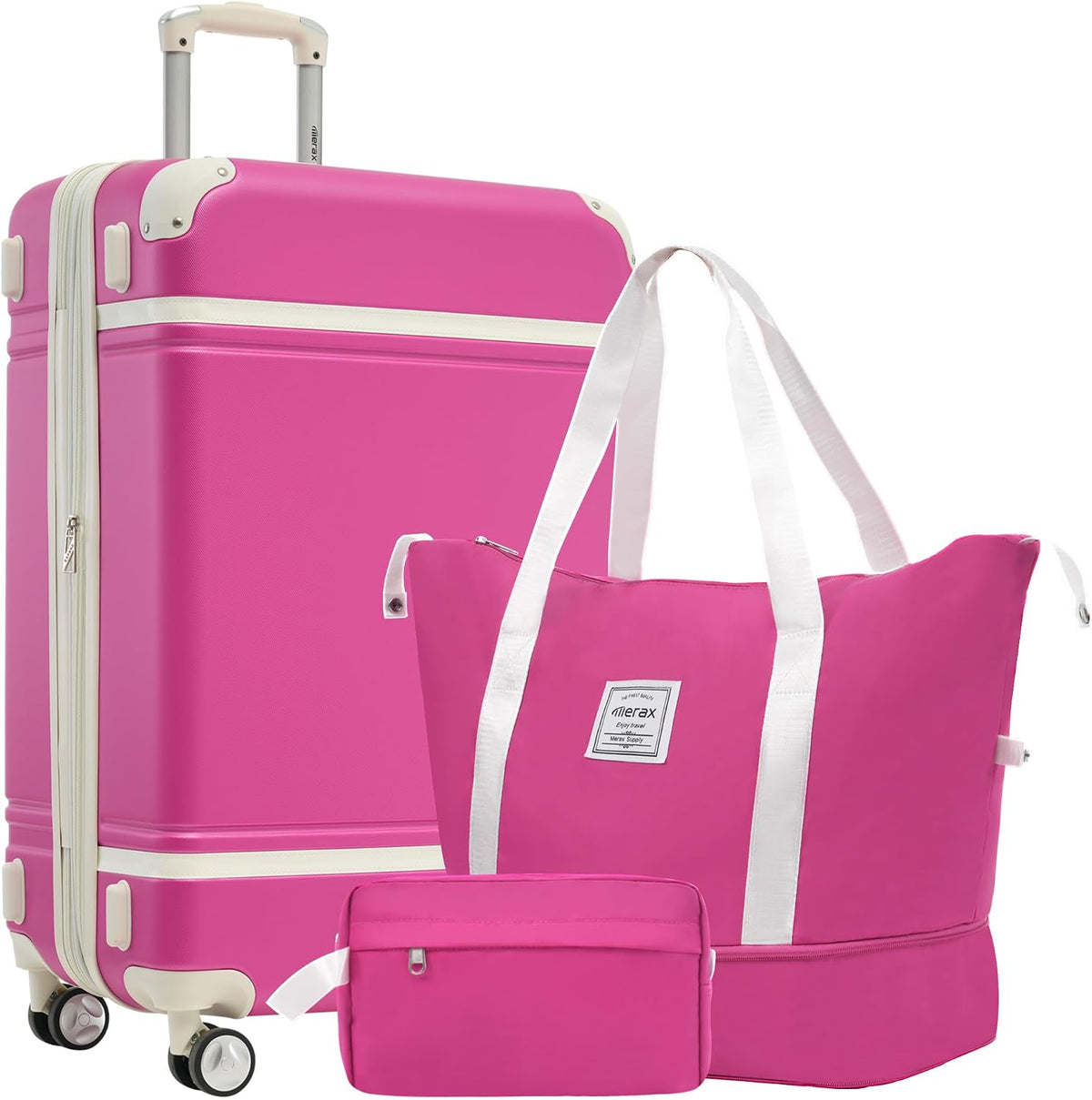 Hardshell Luggage Set, Travel Suitcase Set | Carry on suitcase,Travel luggage set with double spinner wheels and lock.14" 20" 24" 28"+Duffel Bag+Toiletry Bag - Colors A