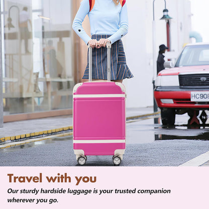 Hardshell Luggage Set, Travel Suitcase Set | Carry on suitcase,Travel luggage set with double spinner wheels and lock.14" 20" 24" 28"+Duffel Bag+Toiletry Bag - Colors A