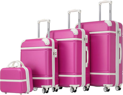Hardshell Luggage Set, Travel Suitcase Set | Carry on suitcase,Travel luggage set with double spinner wheels and lock.14" 20" 24" 28"+Duffel Bag+Toiletry Bag - Colors A