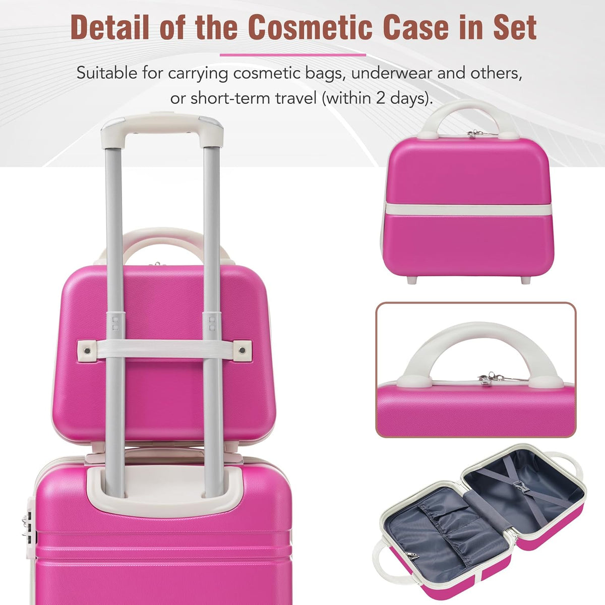 Hardshell Luggage Set, Travel Suitcase Set | Carry on suitcase,Travel luggage set with double spinner wheels and lock.14" 20" 24" 28"+Duffel Bag+Toiletry Bag - Colors A