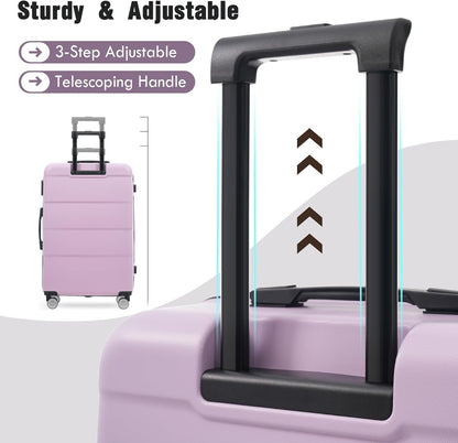 Hardshell Luggage Set, Travel Suitcase Set | Carry on suitcase,Travel luggage set with double spinner wheels and lock.14" 20" 24" 28"+Duffel Bag+Toiletry Bag - Colors A