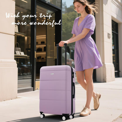Hardshell Luggage Set, Travel Suitcase Set | Carry on suitcase,Travel luggage set with double spinner wheels and lock.14" 20" 24" 28"+Duffel Bag+Toiletry Bag - Colors A
