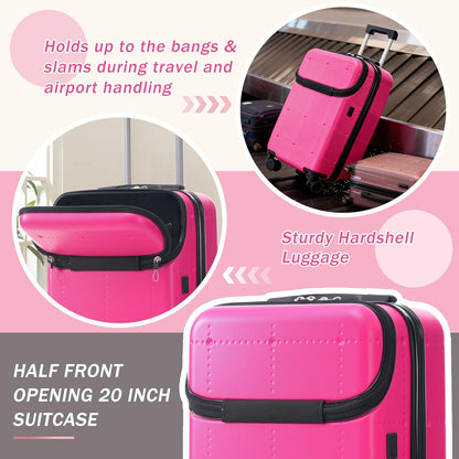 Hardshell Luggage Set, Travel Suitcase Set | Carry on suitcase,Travel luggage set with double spinner wheels and lock.14" 20" 24" 28"+Duffel Bag+Toiletry Bag - Colors A