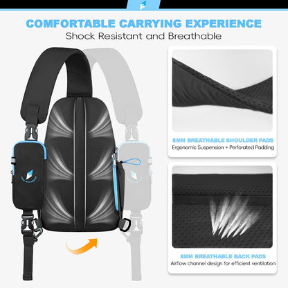 Seektop RFID Anti-Theft Crossbody Bag Sling Backpack for Women & Men, Casual Chest Daypack for Daily Travel