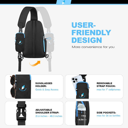 Seektop RFID Anti-Theft Crossbody Bag Sling Backpack for Women & Men, Casual Chest Daypack for Daily Travel