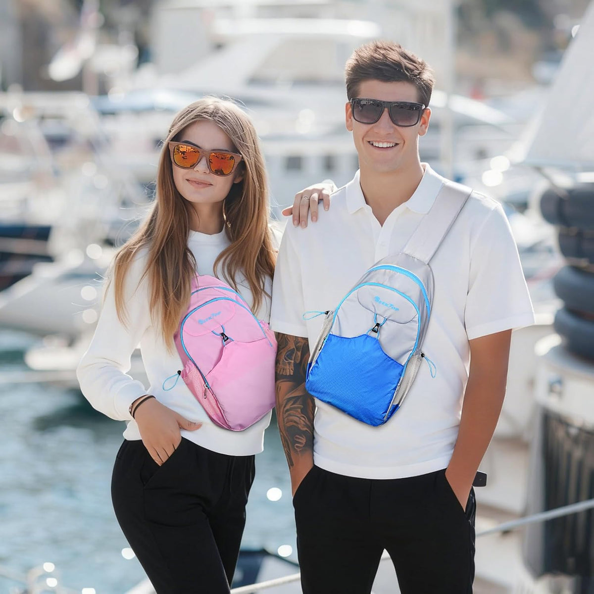 Seektop RFID Anti-Theft Crossbody Bag Sling Backpack for Women & Men, Casual Chest Daypack for Daily Travel