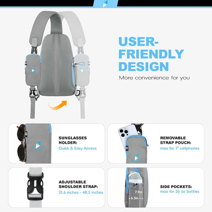 Seektop RFID Anti-Theft Crossbody Bag Sling Backpack for Women & Men, Casual Chest Daypack for Daily Travel