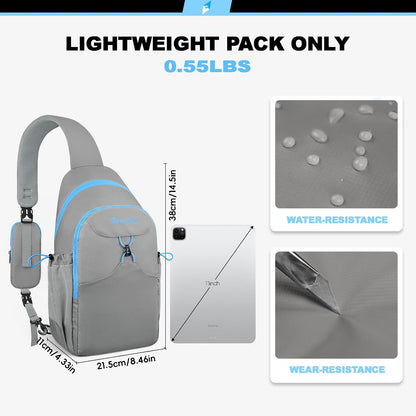 Seektop RFID Anti-Theft Crossbody Bag Sling Backpack for Women & Men, Casual Chest Daypack for Daily Travel