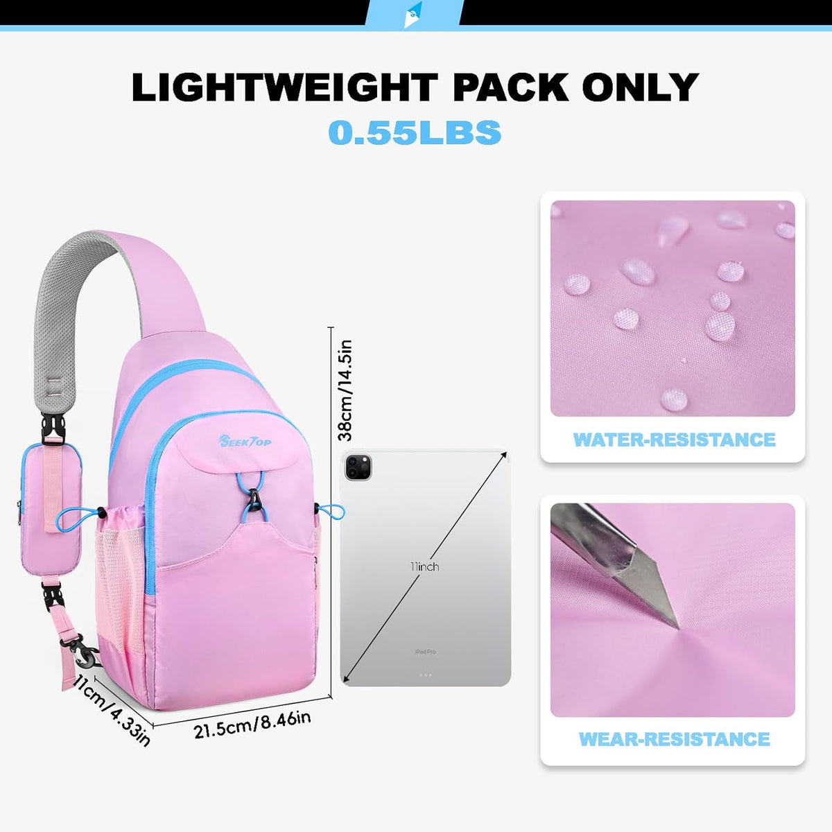 Seektop RFID Anti-Theft Crossbody Bag Sling Backpack for Women & Men, Casual Chest Daypack for Daily Travel