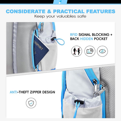 Seektop RFID Anti-Theft Crossbody Bag Sling Backpack for Women & Men, Casual Chest Daypack for Daily Travel