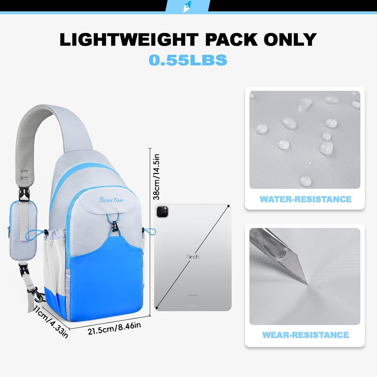 Seektop RFID Anti-Theft Crossbody Bag Sling Backpack for Women & Men, Casual Chest Daypack for Daily Travel