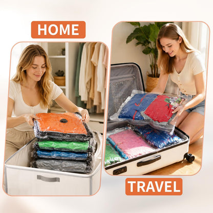 Vacuum Seal Bags for Clothing Travel Space Saver Storage with Pump Electric | Vacuum Storage Bags for Clothes, Luggage, Suitcase, Seasonal Storage Compression Packing Organizer, 9 Combo Travel Size