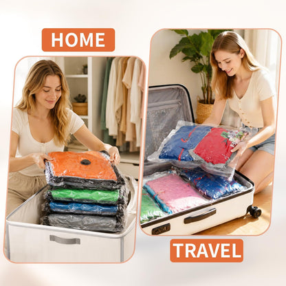 Vacuum Seal Bags for Clothing Travel Space Saver Storage with Pump Electric | Vacuum Storage Bags for Clothes, Luggage, Suitcase, Seasonal Storage Compression Packing Organizer, 9 Combo Travel Size