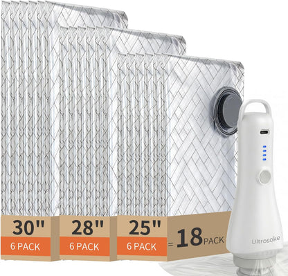 Vacuum Seal Bags for Clothing Travel Space Saver Storage with Pump Electric | Vacuum Storage Bags for Clothes, Luggage, Suitcase, Seasonal Storage Compression Packing Organizer, 9 Combo Travel Size