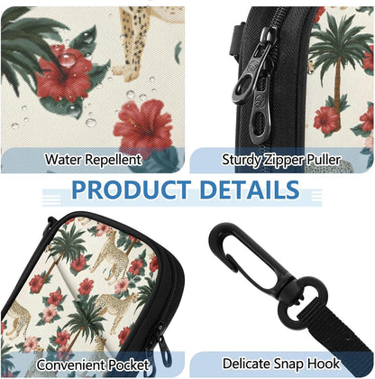 Passport Holder Cheetahs in Flowers Neck Pouch Travel Wallet