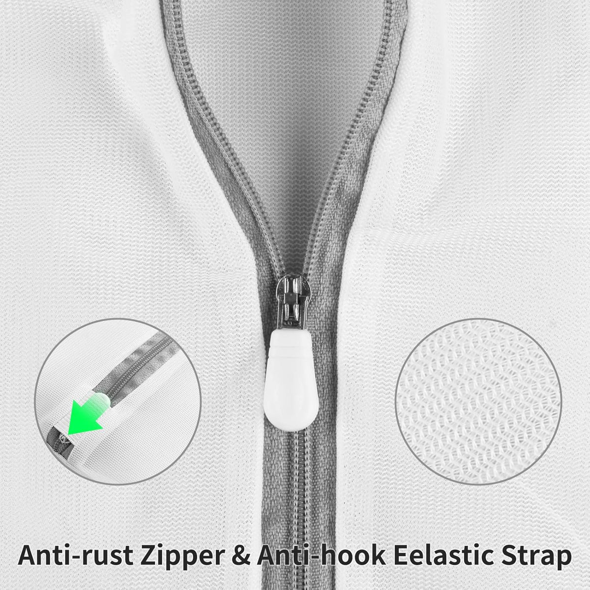 Mesh Laundry Bags for Delicates with Non Rust Zipper- MDSXO White Laundry Bags Mesh Wash Bags, Easy Fit Bra, Sock,Lingerie,Sneaker,Baby Laundry for Washing Machine Travel Storage[1XL/3L/3M/3S]