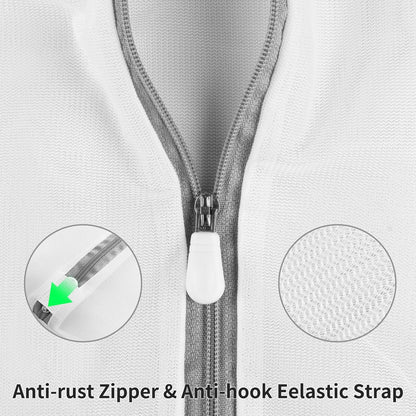 Mesh Laundry Bags for Delicates with Non Rust Zipper- MDSXO White Laundry Bags Mesh Wash Bags, Easy Fit Bra, Sock,Lingerie,Sneaker,Baby Laundry for Washing Machine Travel Storage[1XL/3L/3M/3S]