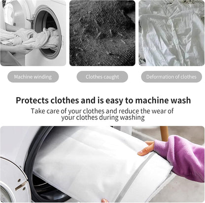 Mesh Laundry Bags for Delicates with Non Rust Zipper- MDSXO White Laundry Bags Mesh Wash Bags, Easy Fit Bra, Sock,Lingerie,Sneaker,Baby Laundry for Washing Machine Travel Storage[1XL/3L/3M/3S]