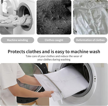 Mesh Laundry Bags for Delicates with Non Rust Zipper- MDSXO White Laundry Bags Mesh Wash Bags, Easy Fit Bra, Sock,Lingerie,Sneaker,Baby Laundry for Washing Machine Travel Storage[1XL/3L/3M/3S]