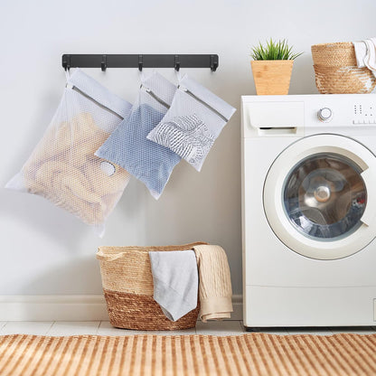 Mesh Laundry Bags for Delicates with Non Rust Zipper- MDSXO White Laundry Bags Mesh Wash Bags, Easy Fit Bra, Sock,Lingerie,Sneaker,Baby Laundry for Washing Machine Travel Storage[1XL/3L/3M/3S]