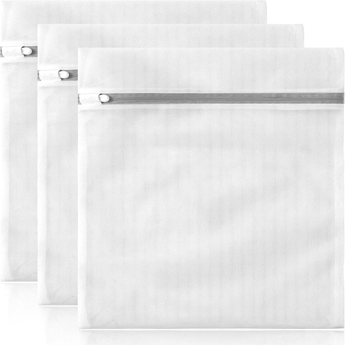 Mesh Laundry Bags for Delicates with Non Rust Zipper- MDSXO White Laundry Bags Mesh Wash Bags, Easy Fit Bra, Sock,Lingerie,Sneaker,Baby Laundry for Washing Machine Travel Storage[1XL/3L/3M/3S]