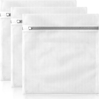 Mesh Laundry Bags for Delicates with Non Rust Zipper- MDSXO White Laundry Bags Mesh Wash Bags, Easy Fit Bra, Sock,Lingerie,Sneaker,Baby Laundry for Washing Machine Travel Storage[1XL/3L/3M/3S]