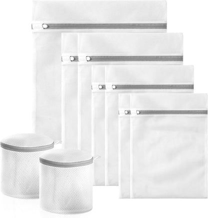 Mesh Laundry Bags for Delicates with Non Rust Zipper- MDSXO White Laundry Bags Mesh Wash Bags, Easy Fit Bra, Sock,Lingerie,Sneaker,Baby Laundry for Washing Machine Travel Storage[1XL/3L/3M/3S]