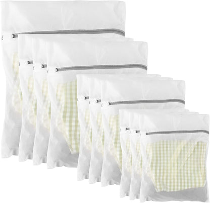 Mesh Laundry Bags for Delicates with Non Rust Zipper- MDSXO White Laundry Bags Mesh Wash Bags, Easy Fit Bra, Sock,Lingerie,Sneaker,Baby Laundry for Washing Machine Travel Storage[1XL/3L/3M/3S]