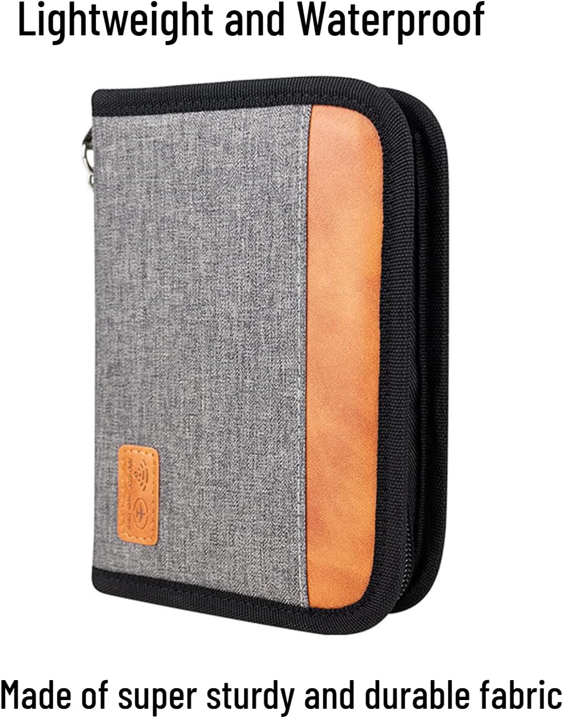 Passport Holder for Famliy Travel Wallet Passport Wallet Document RFID Blocking Organizer with Zipper Clutch Bag Flight Ticket Credit Cards Men Women (Black)