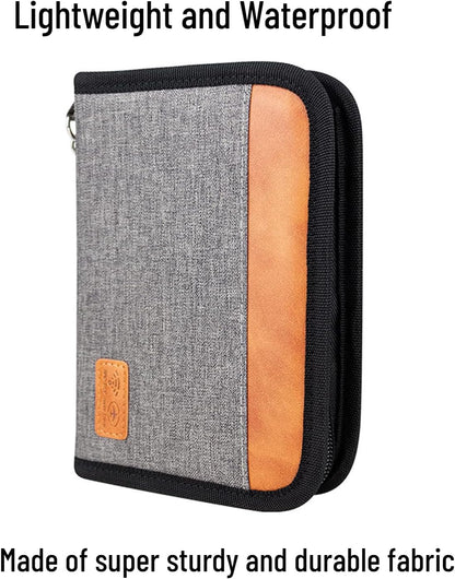 Passport Holder for Famliy Travel Wallet Passport Wallet Document RFID Blocking Organizer with Zipper Clutch Bag Flight Ticket Credit Cards Men Women (Black)