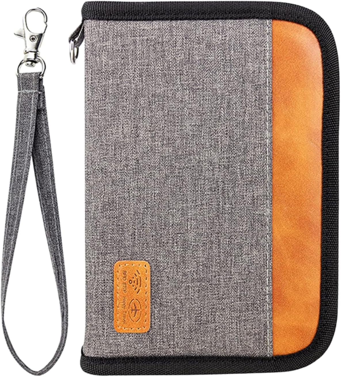 Passport Holder for Famliy Travel Wallet Passport Wallet Document RFID Blocking Organizer with Zipper Clutch Bag Flight Ticket Credit Cards Men Women (Black)