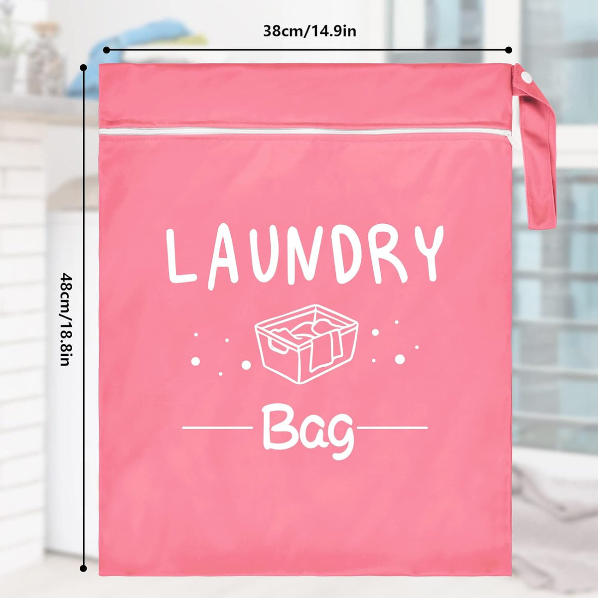 2 Pcs Large Travel Laundry Bags - Waterproof Wet/Dry, Washable, Drawstring, Bathing Suit, Workout, Gym Clothes, Swimming, Yoga - Green, Grey
