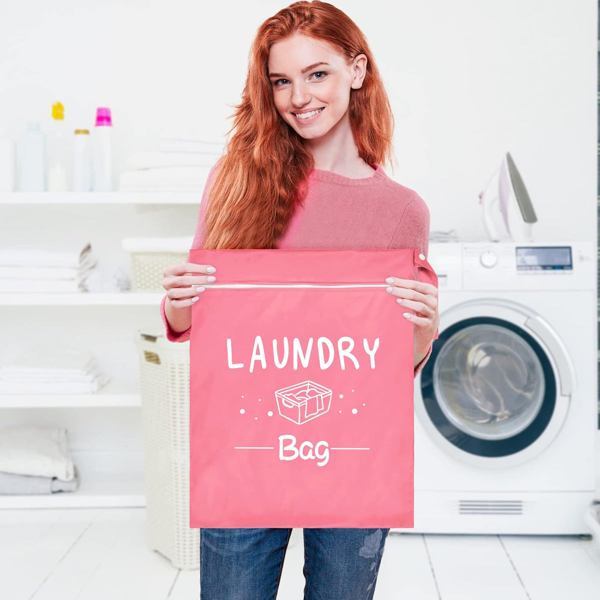 2 Pcs Large Travel Laundry Bags - Waterproof Wet/Dry, Washable, Drawstring, Bathing Suit, Workout, Gym Clothes, Swimming, Yoga - Green, Grey