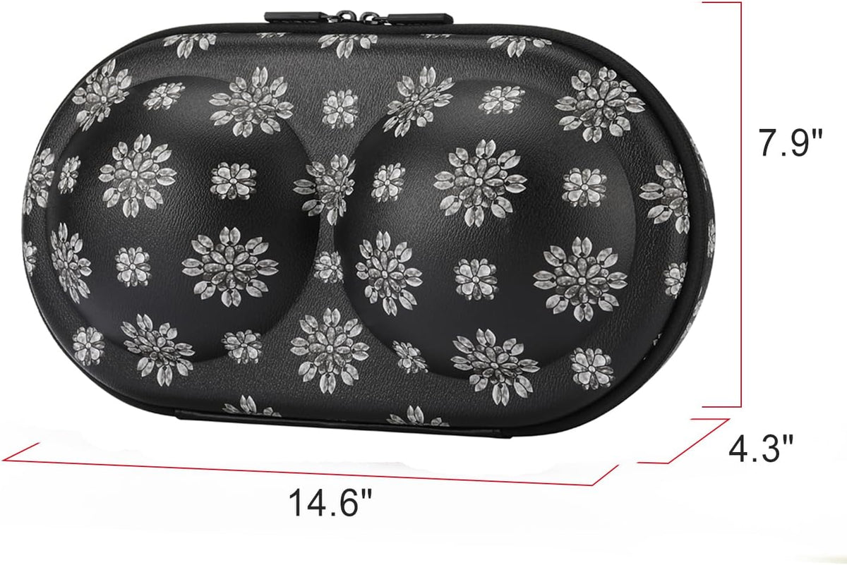 Premium Bra Case Lingerie Travel Bag Zip Underwear Organizer Bag for A-DD Cup (Blue Flower)