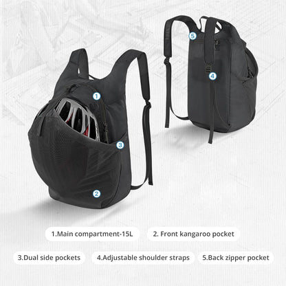Foldable Hiking Backpack Lightweight Travel Backpack Waterproof Small packable backpack Men's and Women's Green-15L