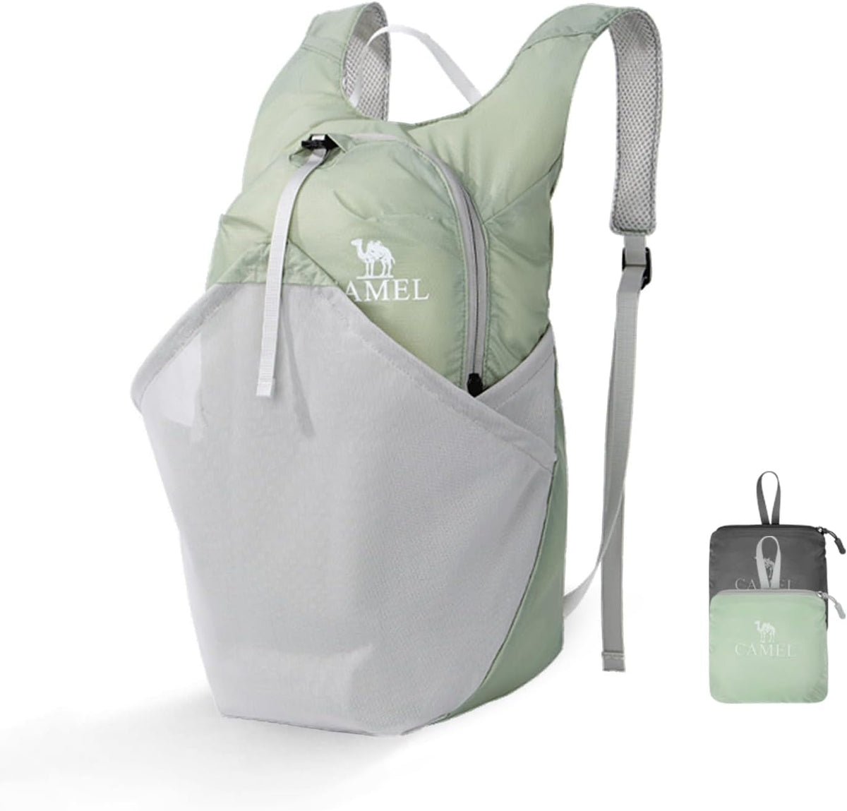 Foldable Hiking Backpack Lightweight Travel Backpack Waterproof Small packable backpack Men's and Women's Green-15L