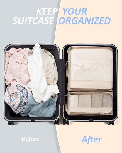 Keep Shape Packing Cubes, 7 Set for Travel, Lightweight Cubes, Suitcase Organizer Bags Set for Essentials
