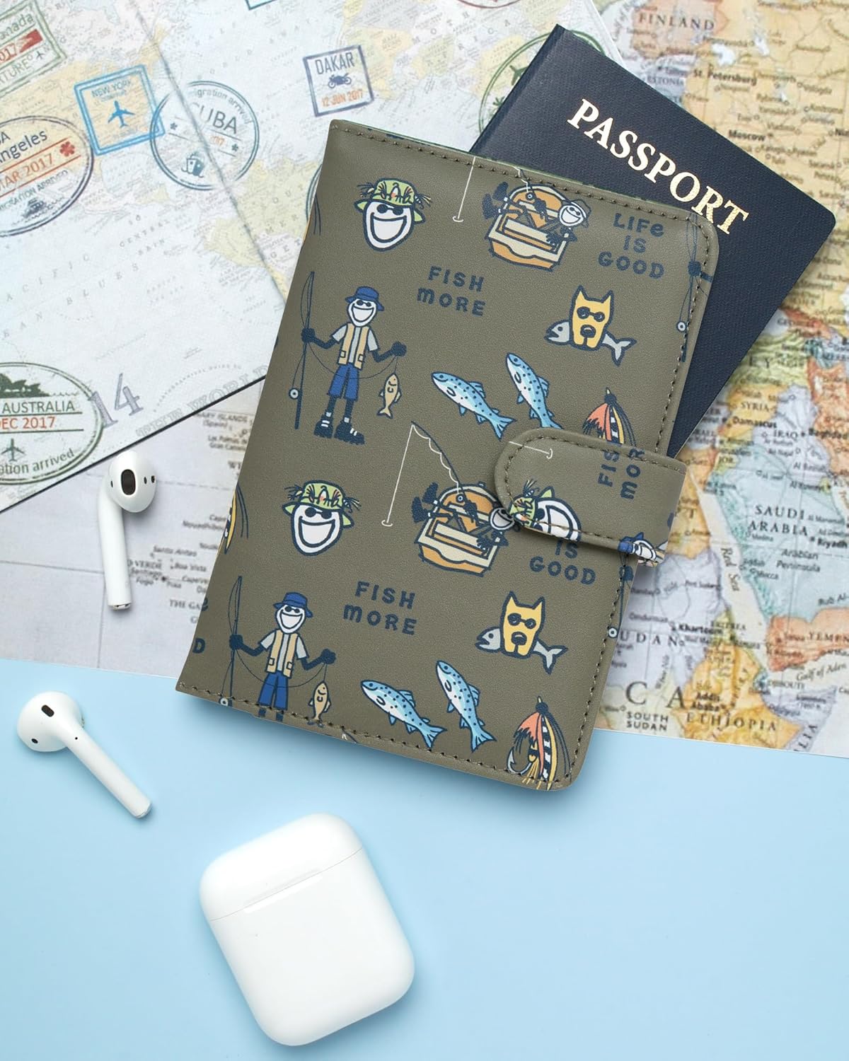 Travel Passport Cover, Card Slots, Snap Closure | Slim Design, Card Slots, Snap Closure, Fits Neatly in a Purse or Backpack, Keeps Documents and Boarding Pass Organized