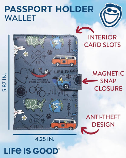 Travel Passport Cover, Card Slots, Snap Closure | Slim Design, Card Slots, Snap Closure, Fits Neatly in a Purse or Backpack, Keeps Documents and Boarding Pass Organized
