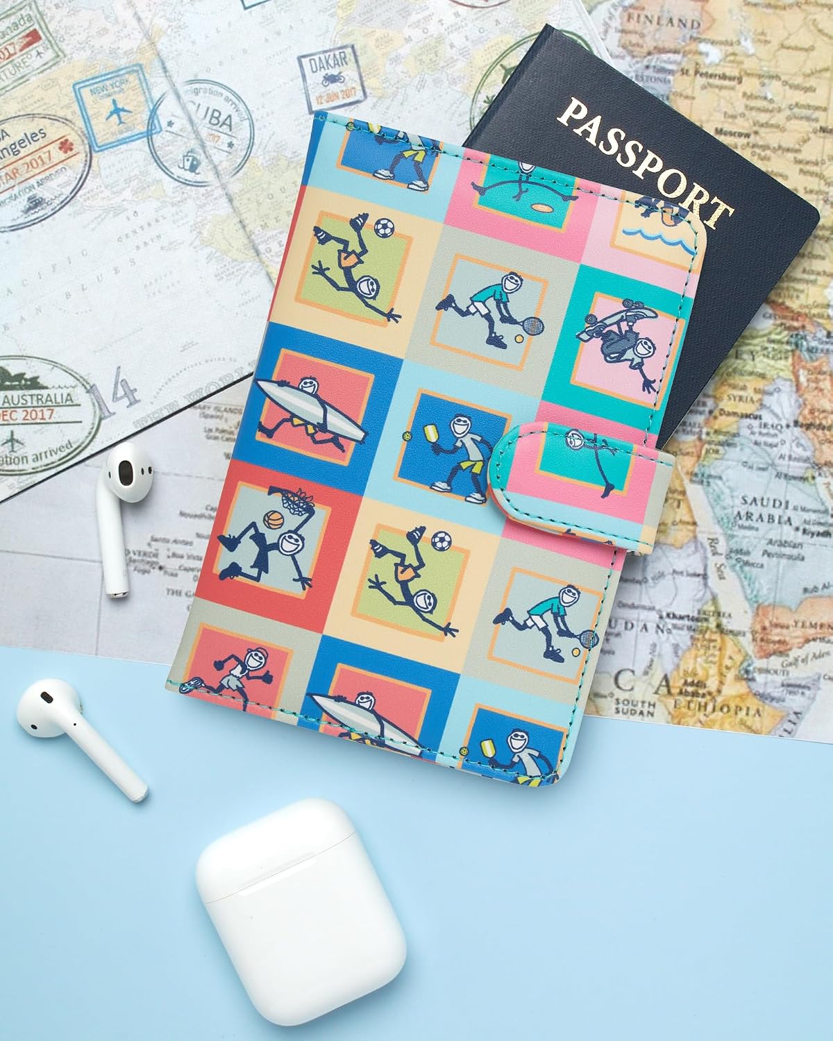 Travel Passport Cover, Card Slots, Snap Closure | Slim Design, Card Slots, Snap Closure, Fits Neatly in a Purse or Backpack, Keeps Documents and Boarding Pass Organized