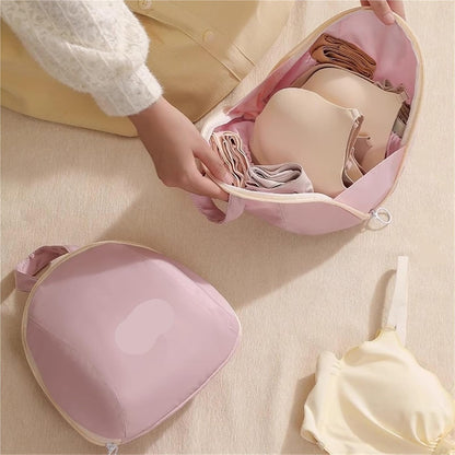 Portable Bra Storage Bag Portable Travel Bra Underwear Organizer Bags Multi-function Storage Bag for Intimate Clothes(BEIGE)
