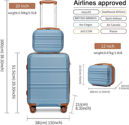 15'' Underseat Carry On Luggage Airline Approved Lightweight | Anti-Scratch PC+ABS Hardshell Carry on Suitcase with Smooth Spinner Wheel, Overnight Carry on for Short Travel, Nude Pink