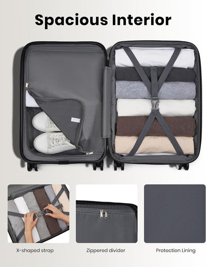 15'' Underseat Carry On Luggage Airline Approved Lightweight | Anti-Scratch PC+ABS Hardshell Carry on Suitcase with Smooth Spinner Wheel, Overnight Carry on for Short Travel, Nude Pink